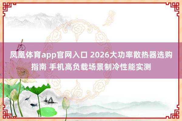 凤凰体育app官网入口 2026大功率散热器选购指南 手机高负载场景制冷性能实测