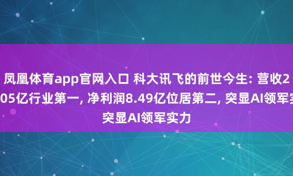 凤凰体育app官网入口 科大讯飞的前世今生: 营收271.05亿行业第一， 净利润8.49亿位居第二， 突显AI领军实力