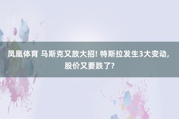 凤凰体育 马斯克又放大招! 特斯拉发生3大变动， 股价又要跌了?