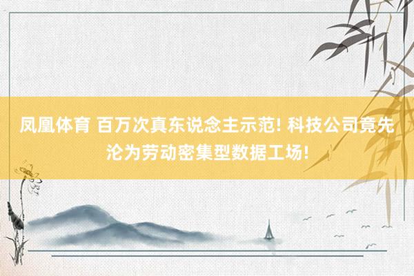 凤凰体育 百万次真东说念主示范! 科技公司竟先沦为劳动密集型数据工场!