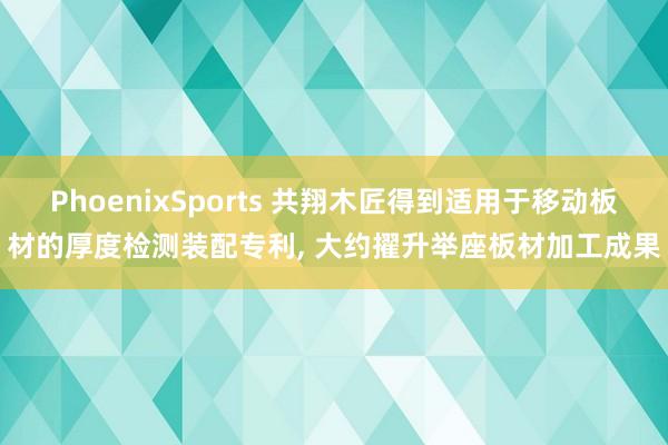 PhoenixSports 共翔木匠得到适用于移动板材的厚度检测装配专利， 大约擢升举座板材加工成果
