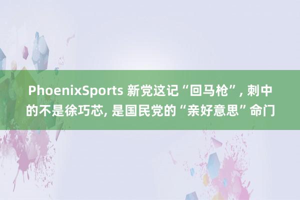 PhoenixSports 新党这记“回马枪”， 刺中的不是徐巧芯， 是国民党的“亲好意思”命门