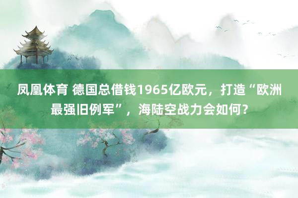 凤凰体育 德国总借钱1965亿欧元，打造“欧洲最强旧例军”，海陆空战力会如何？