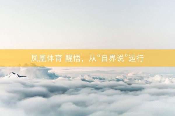 凤凰体育 醒悟，从“自界说”运行